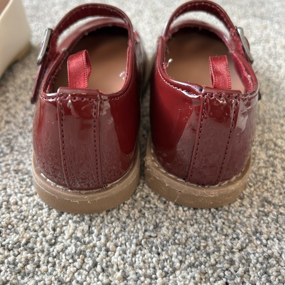 Pair of Old Navy slip on dress shoes-cream studded & burgundy patent - Picture 6 of 8